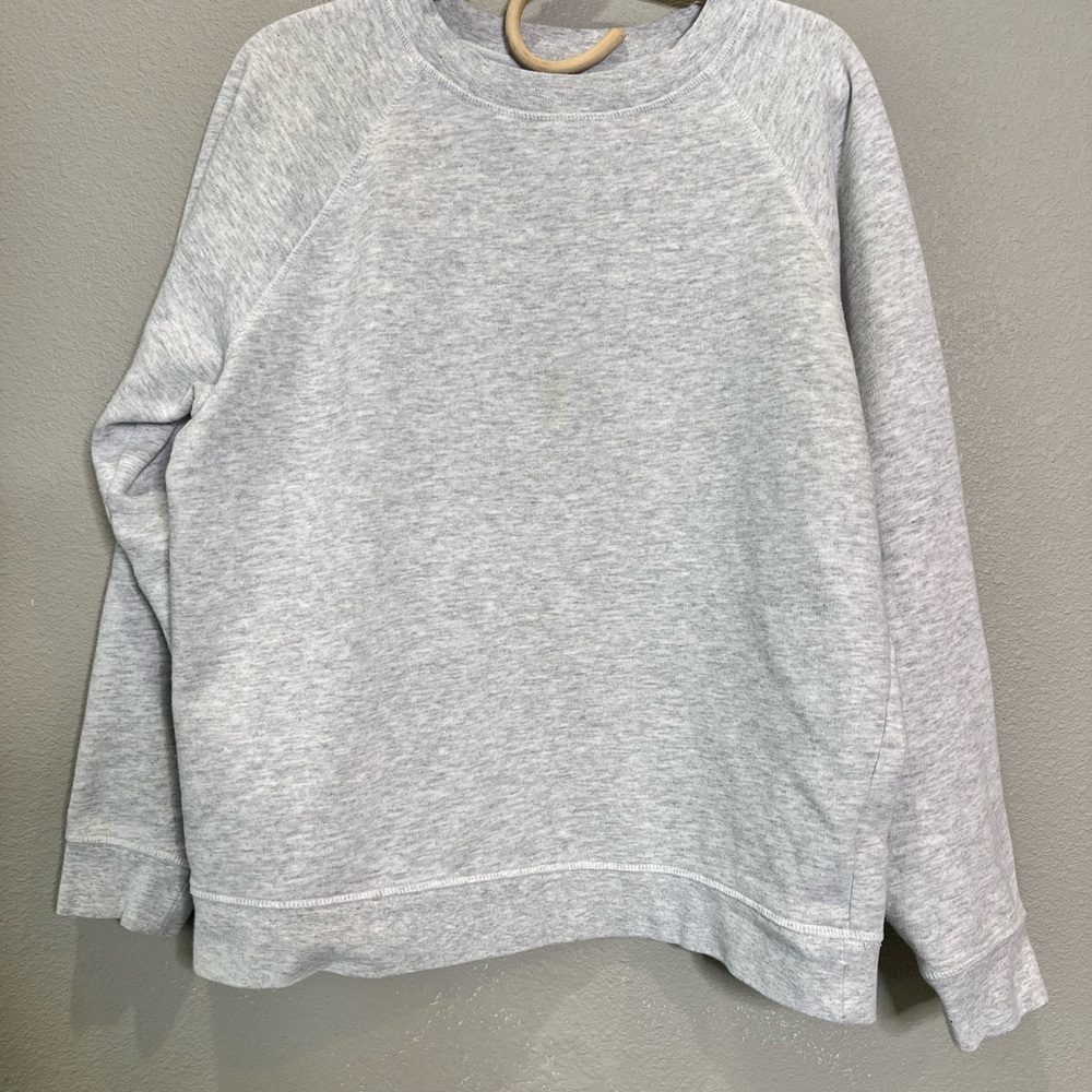 Topshop Fleece Scoop Neck Heather Gray Sweatshirt Size 8 - Picture 6 of 13